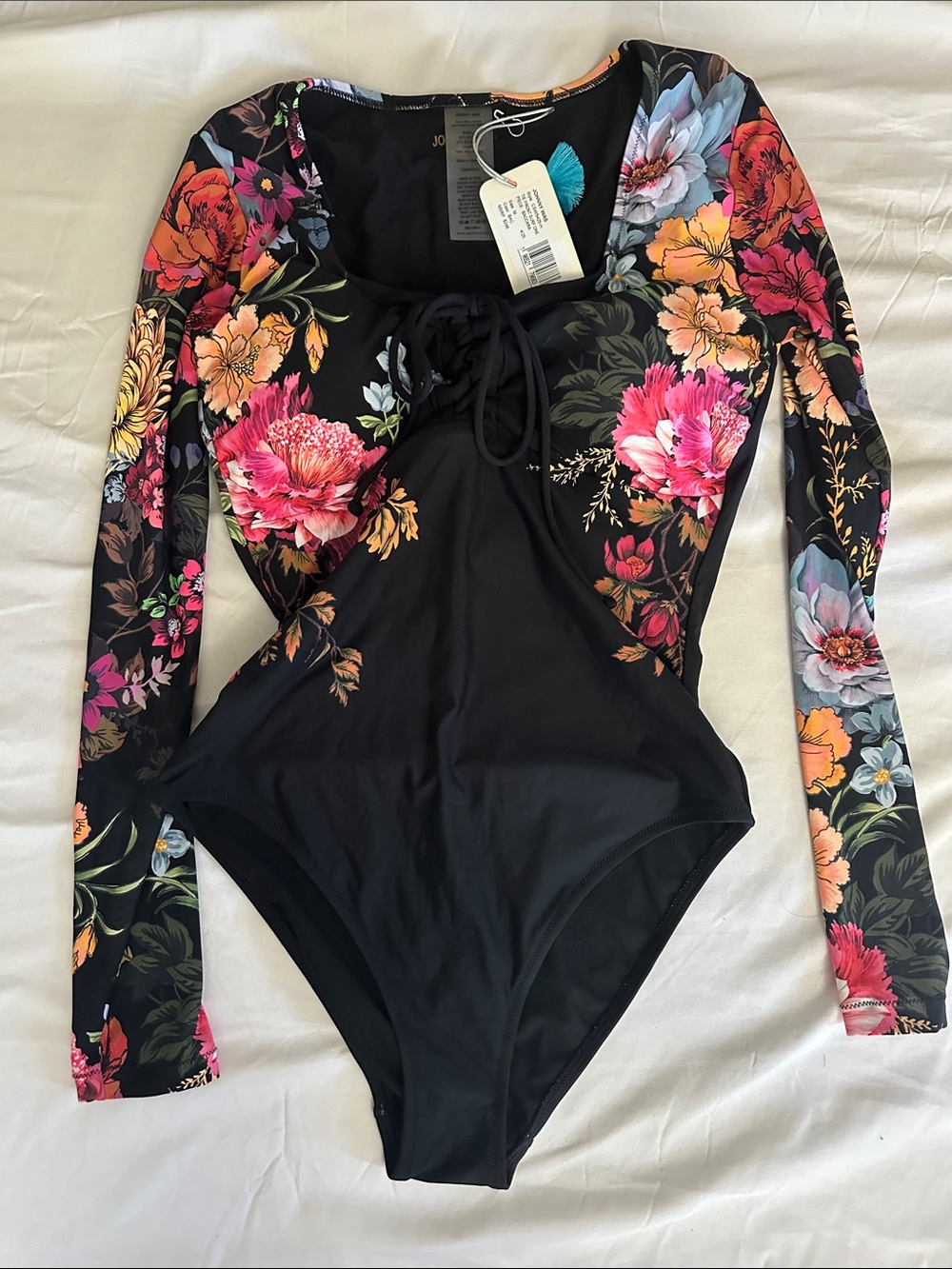 NWT Johnny Was Baccara Tie Front Surf Swimsuit - Picture 3 of 7